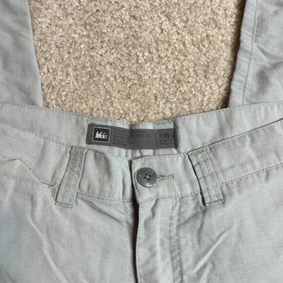 REI Mint Green Grey Nylon Pants Men's size 30w x 32L Minimalist - Picture 5 of 6
